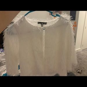 Park And Main Fur/tassel jacket